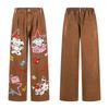 American Retro Dalmatian Patch Embroidered Wide Leg Jeans Unisex Loose Straight Casual Pants