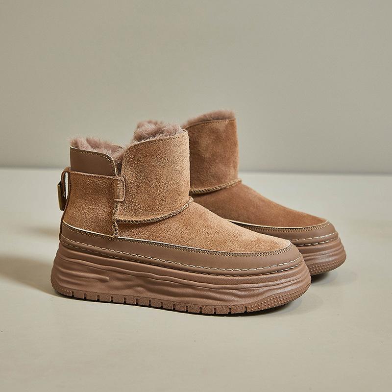 Fleece High-top Snow Boots for Women's Winter New Student Ins Korean Version of Warm Casual Platform Cotton Shoes 9010