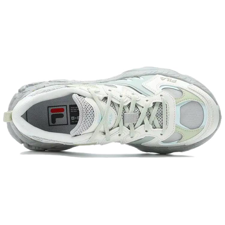 FILA Fern Fashion Versatile Wear Resistant Height Increasing Low Top Dad Shoes Women Sneakers White Green F12W421106FSS