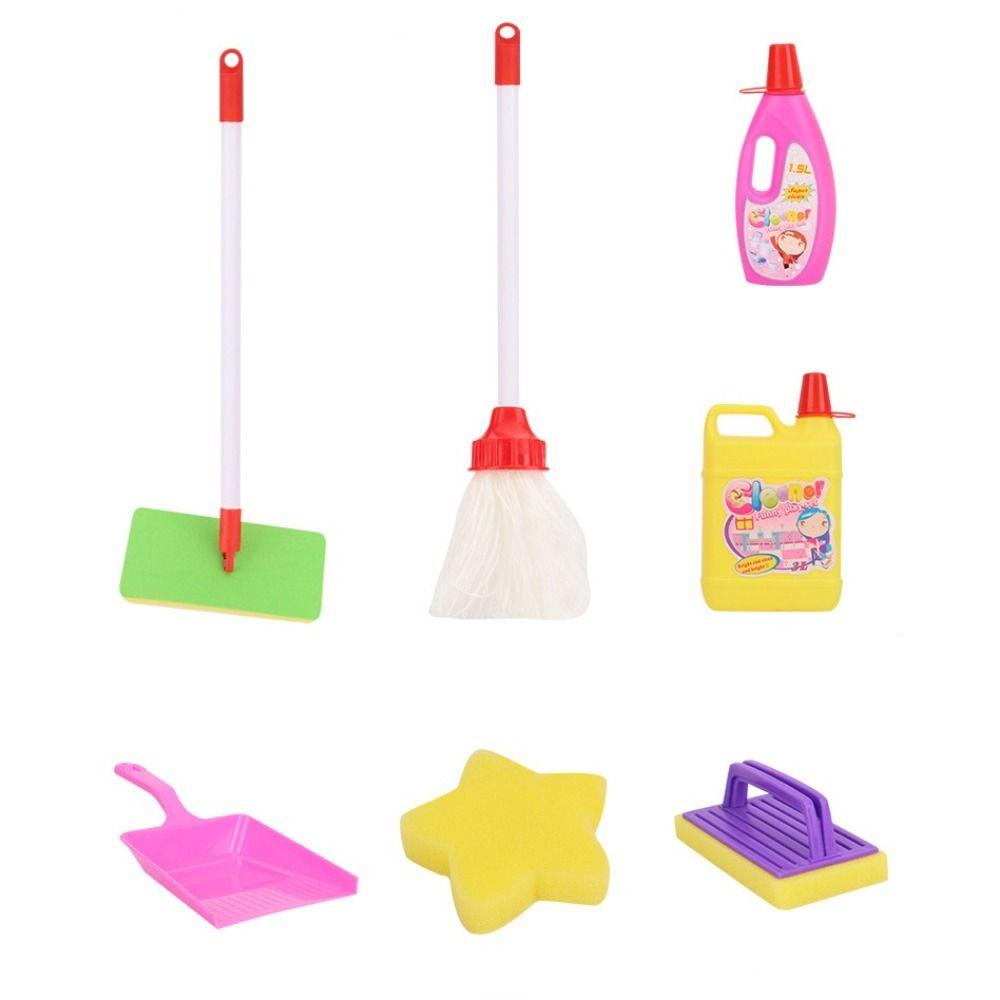 Broom Brush Pretend Play Cleaner Tools Simulation Housekeeping Playset  Kids Gifts