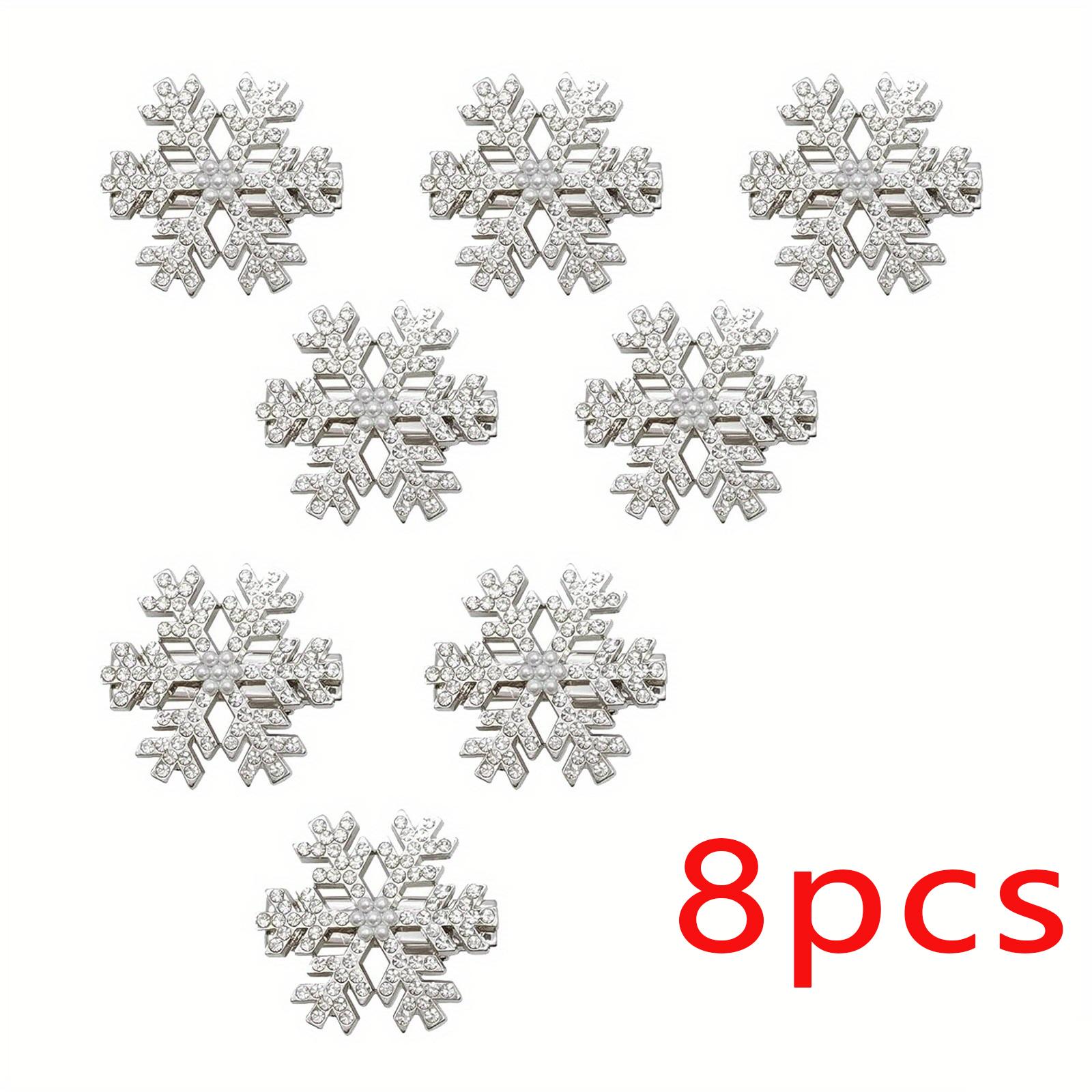 

Exquisite rhinestone snowflake hair clip silver full diamond Christmas style side clip high-end and niche design hair accessory
