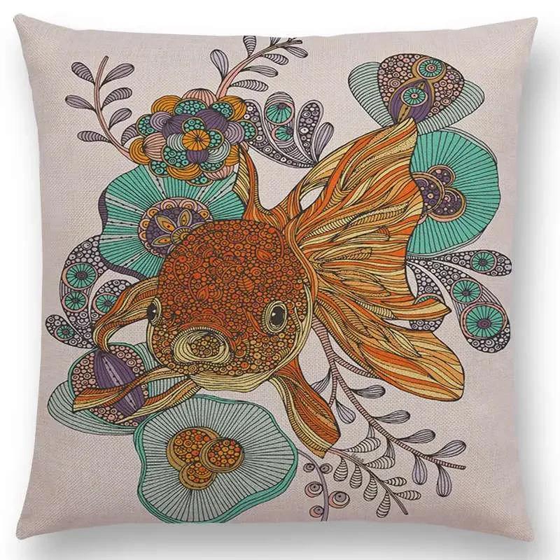 Hinduism Style Cushion Cover Mandalas Floral Animals Flower Deer Elephant Whale Bee Pig Pangolin Squirrel Frog Sofa Pillow Case