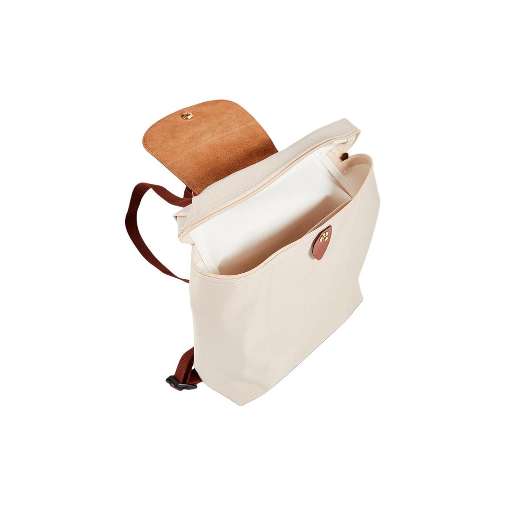 Longchamp Le Pliage Original 26 Knopf Reißverschluss Nylon Rucksack Damenrucksack Beige 1699089P71