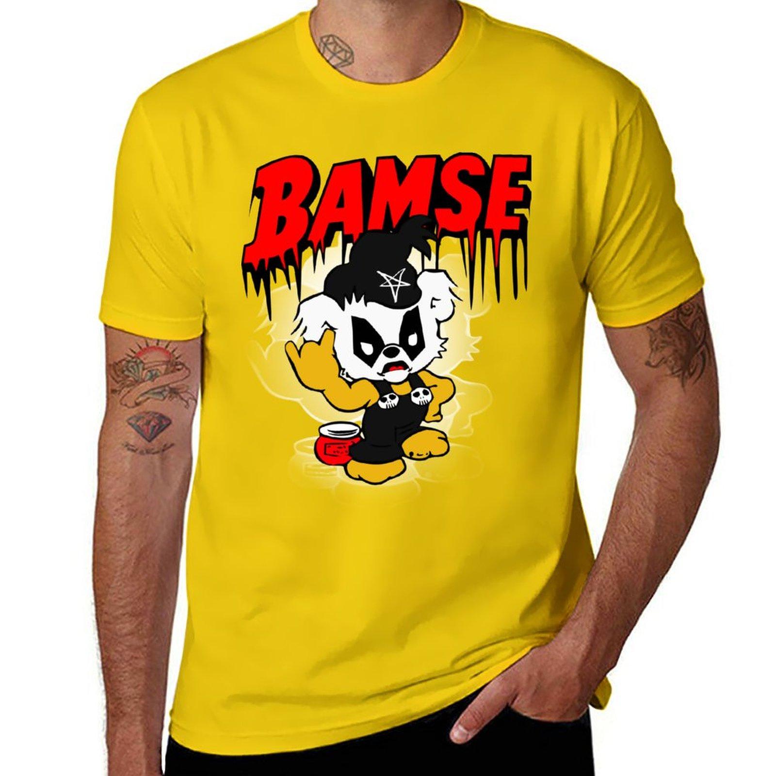

Нова Чорна Металева Футболка Bamse світшот чорна футболка тренувальні футболки для чоловіків M