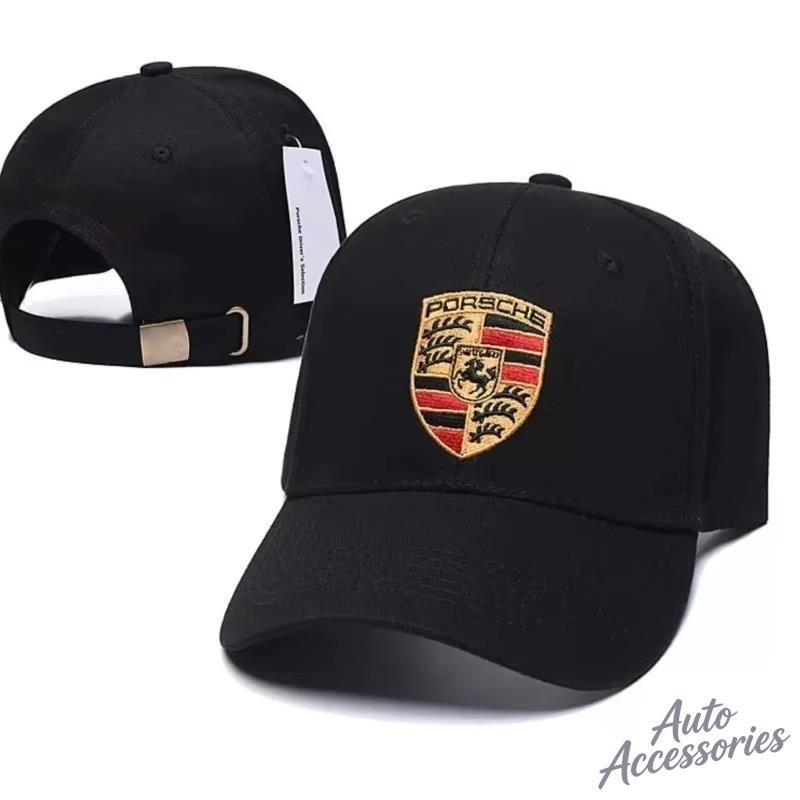 Embroidery Car Logo Snapback Baseball Cap Adjustable Casual Hat Sticker For Porsche 918 Taycan Panamera Cayenne Boxster Cayman