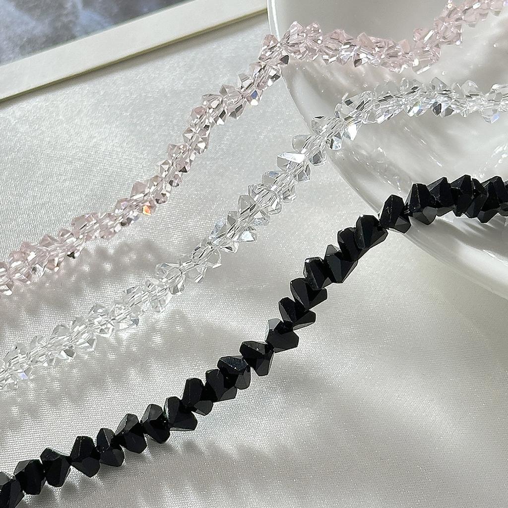 Simple Wind Irregular Crystal Beaded Necklace, Cold Wind Gravel Stacked Collarbone Chain Necklace