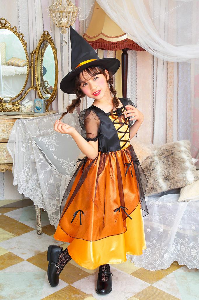 Clearstone Cosplay Halloween Melody Orange Dress, Kids, 120cm, Girls,