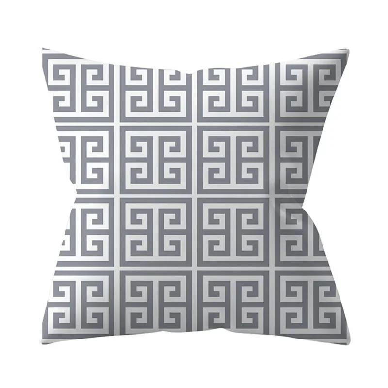 Home Decor Geometric Patterns Digital Printed Pillow Covers Pattern Cushion Cover Suitable for Sofa Bedroom Car Pillow Cover