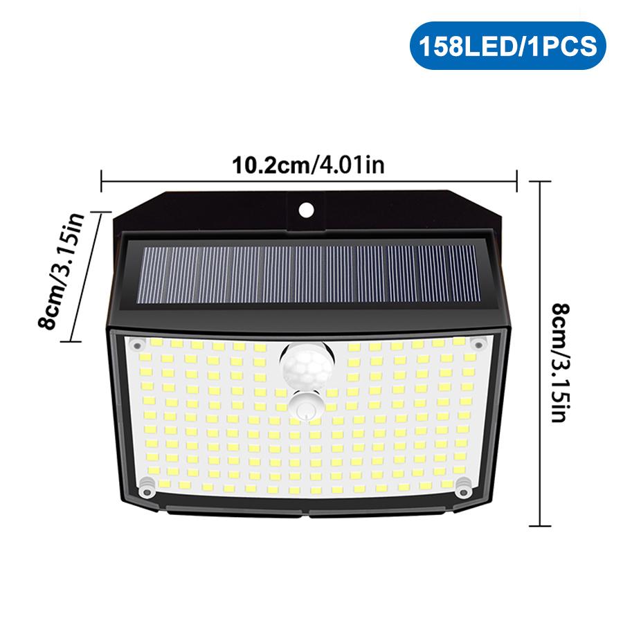 Solar Security Wall Light Garden Small Motion Sensor Fence Light Outdoor Super Bright Waterproof 3 Modes Yard Door Garage