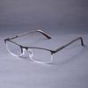 Brown Frame Anti Blue Light Men's Reading Glasses With Spring Hinge Half Frame Business Presbyopic Optical Readers +1.25+1.75+2.