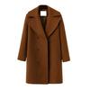 Damen Wolljacke Umlegekragen Einfarbig Zweireihig Übergröße Mantel Locker Thermo Langarm Pendeln Dating Frühling Herbst Winter