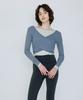 Debiweeo Curve Wrap Crop Top Devi-T0041-Ash Navy