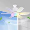 Socket Fan Light with Remote Ceiling Fan with Light Adjustable Wind Speed Timing Wireless Fan RGB Light for Living Room Bedroom