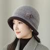 In winter the elderly mother hat female ear protector wool knitted hat old lady thermal cotton hat grandma fleece hat