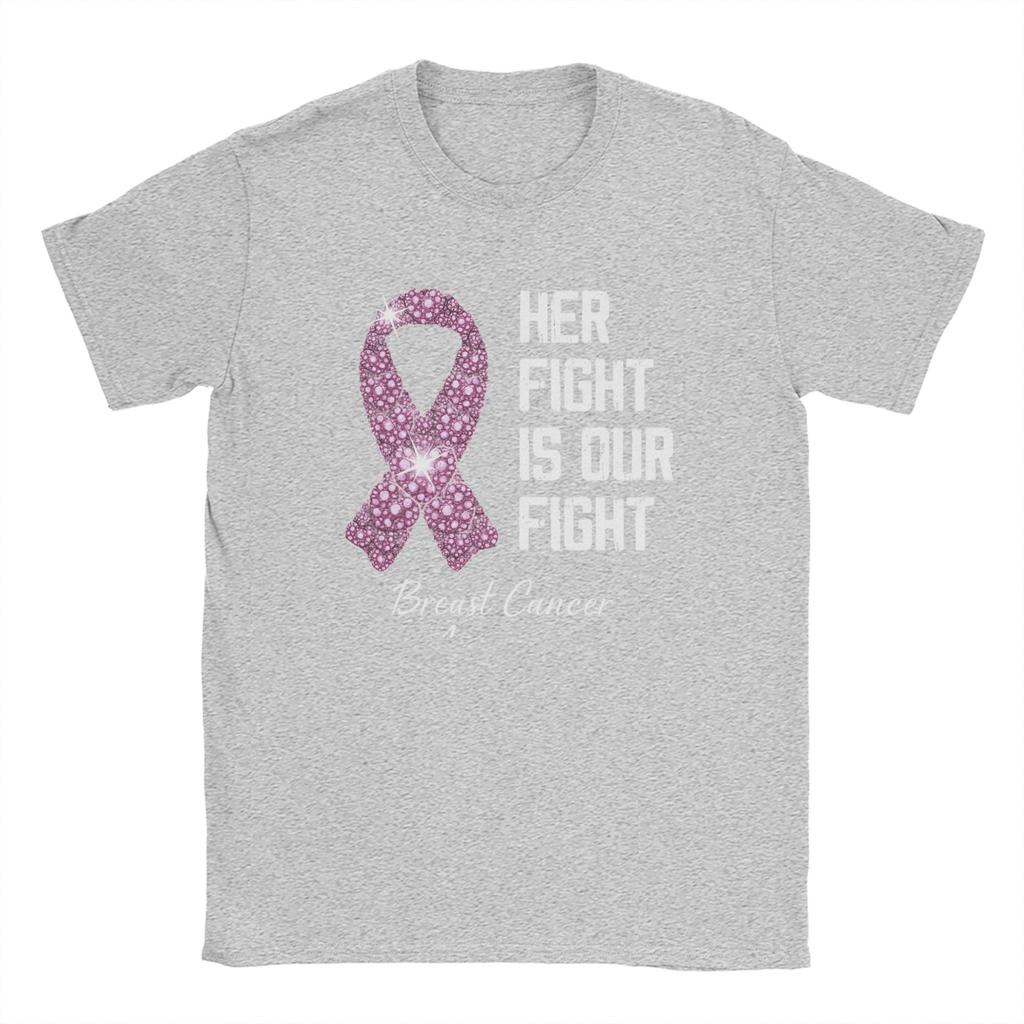 Fight Is Our Fight Breast Cancers  T Shirt Beach  Cotton T-Shirts For Man Popular Printed Tee Shirt Short-Sleeved Aesthetic Tees