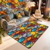Black Floral Bat 5x7 Area Rug Halloween Bats Living Room Rug | Boho Flowers Rugs for Bedroom, Romantic Plant Gothic Carpet Indoor Floor Mat