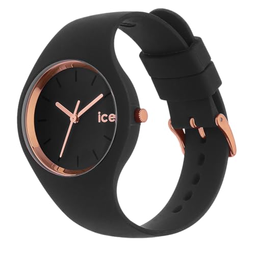 Authorized Ice-watch Women's Watch 024521 ICE Glam Black Rose Gold Small Plus 37mm 3-Hand Watch