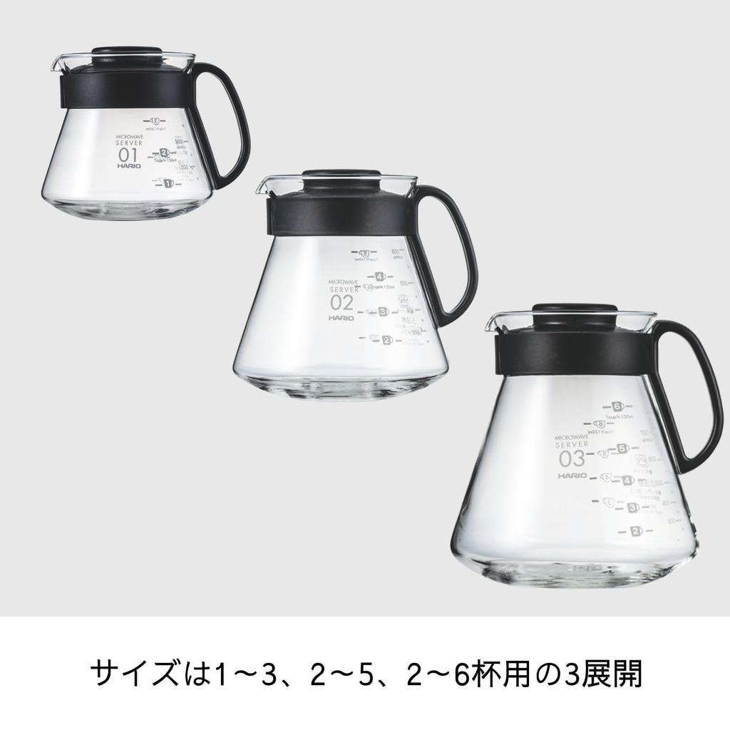 HARIO V60 Range 600ml Made in Server, (2-5 cups), Black, Heat-resistant Glass, Japan, XVD-60B