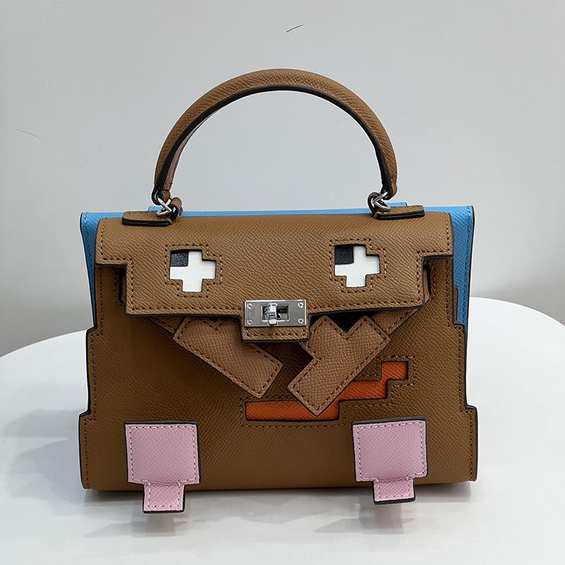 Little Red Book Style Fashion Motorcycle Bag Cute Bag Casual Youyi Bag Real Leather Small Messenger Bag Handbag Single Shoulder  Bag