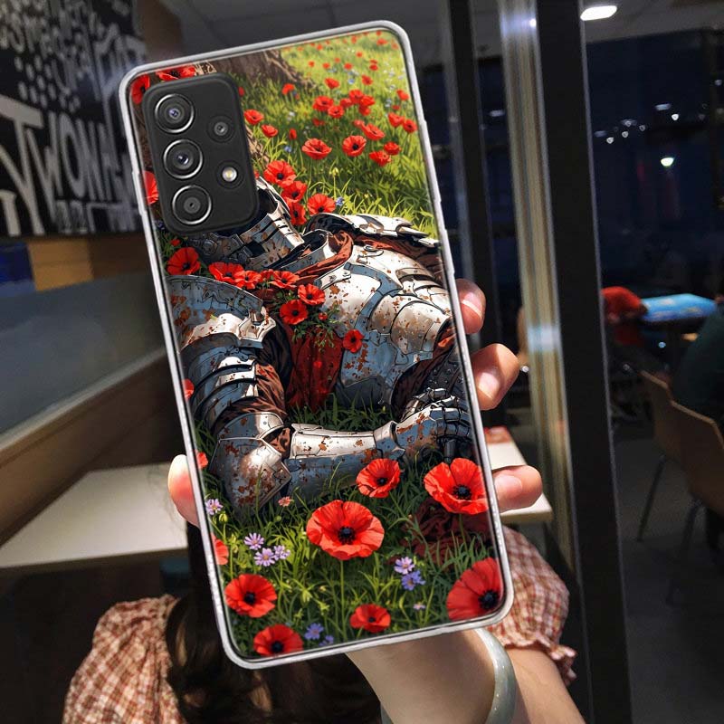 Flower Knight of the Light Phone Case for Samsung A54 A57 A37 A17 A14 A15 A12 A24 A34 A55 A35 A25 A52S A07 A05S A04S A22 A32 A72
