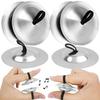 2/4pcs Silvery Metal Finger Cymbals - Mini Orff Percussion Instruments with Elastic Finger Straps Background Music Performances