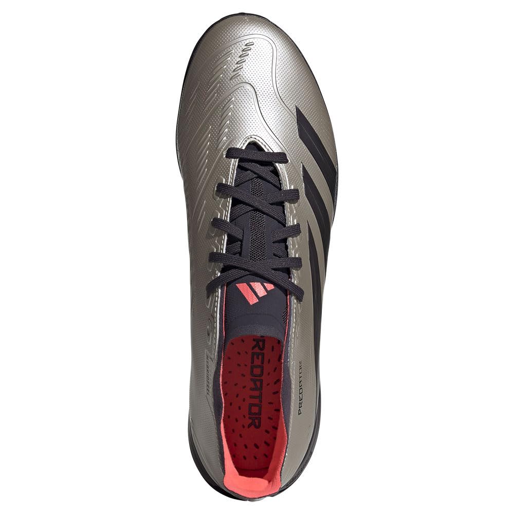 Adidas Predator League TF NIS10 Futsal Platinum Size Cm Shoes, Metallic/Aurora Black/Turbo (IF6376), 27.5