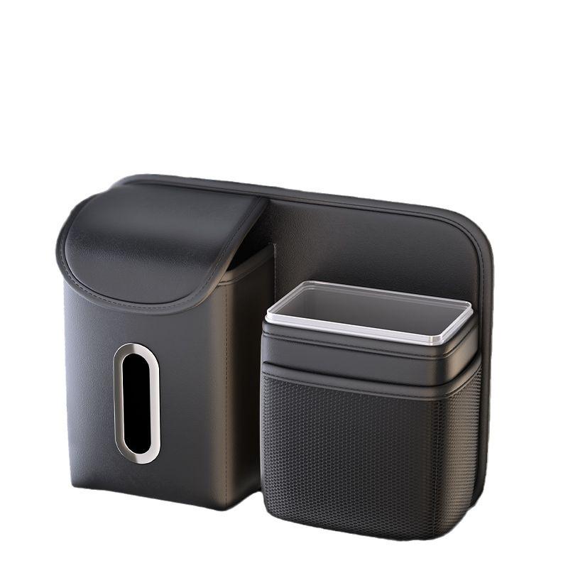 Car Hanging Trash Can and Storage Bag with Tissue Box Holder