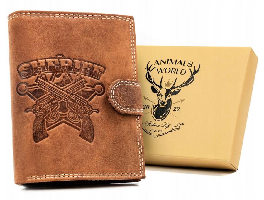 Large, Vertical Men's Wallet Made of Genuine Leather - Always Wild