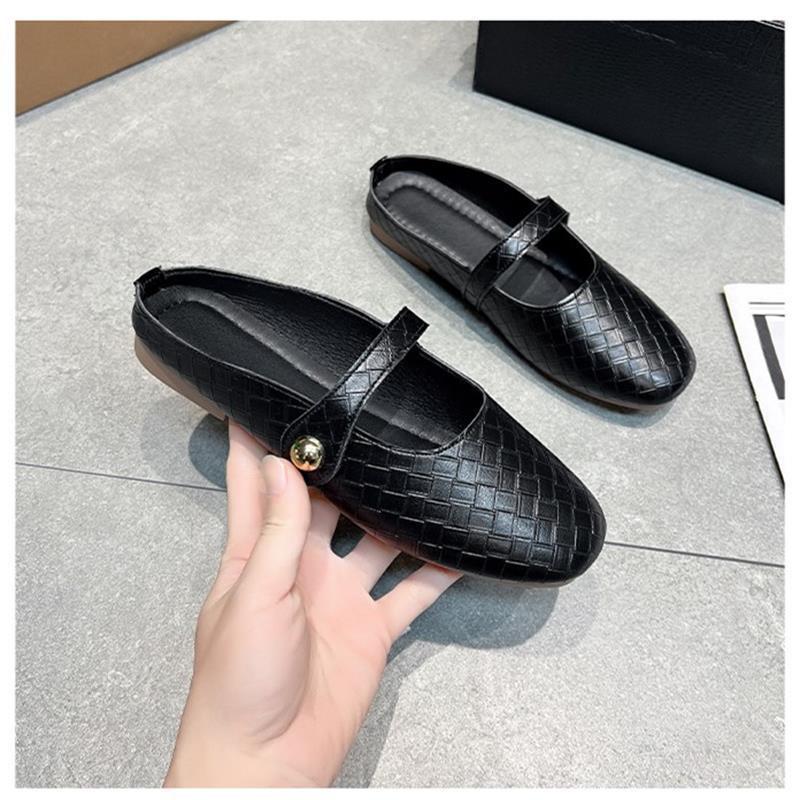 Baotou half slippers women wear Muller shoes in the summer of 2025 new flat-soled soft-soled lazy one-footed cool slippers
