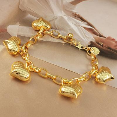 Light Luxury Two-color Malaysian Peach Heart Bracelet