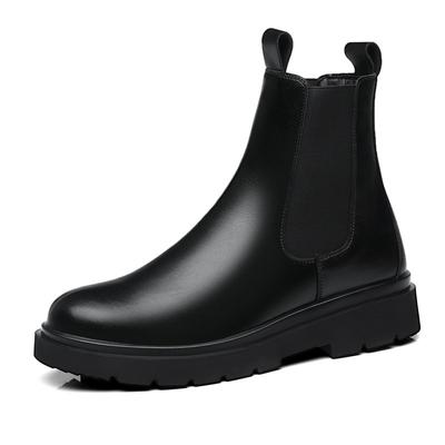 FashionBritish Soft Leather Slip-on Men's Chelsea Boots New Soft-soled Autumn Winter Designer Shoe Fashion Black Casual Ankle Boots Men