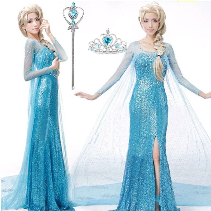 Frozen Elsa Princess Dress Halloween Cosplay