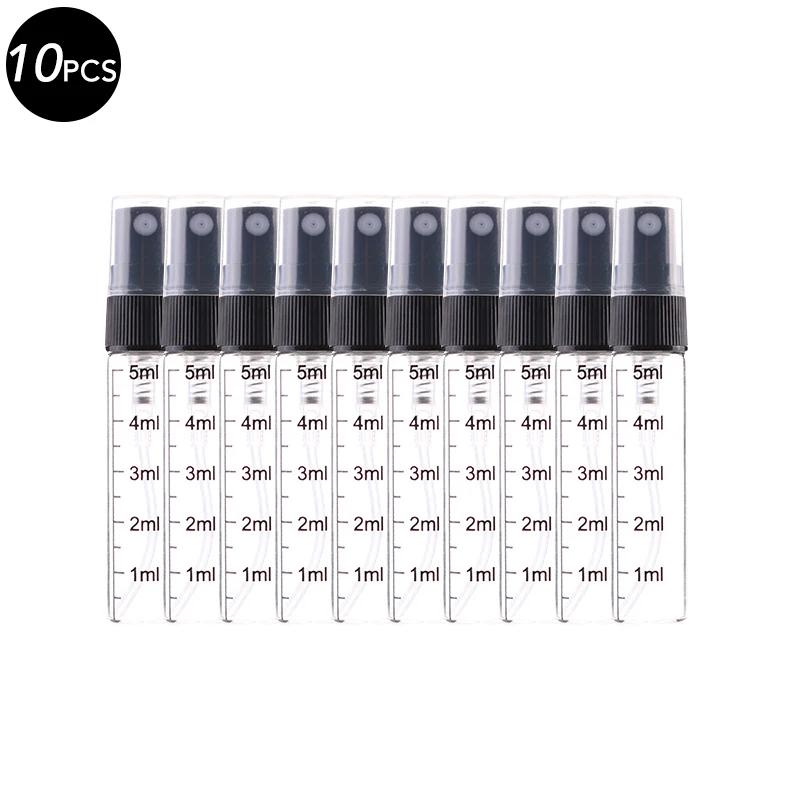 5/10Pcs 2ml 3ml 5ml 10ml Mini Portable Perfume Bottle Spray Refillable Cosmetic Sample Glass Bottling Empty Container