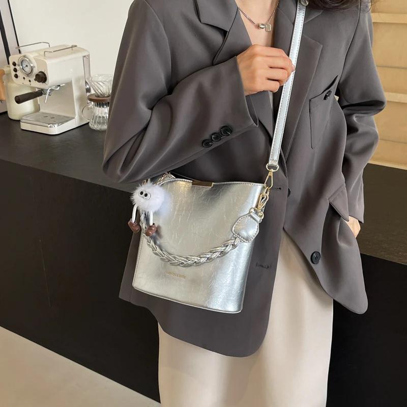 Швейные нитки PU Hasp женские сумки через плечо для поездок на работу базовый стиль — фото 3