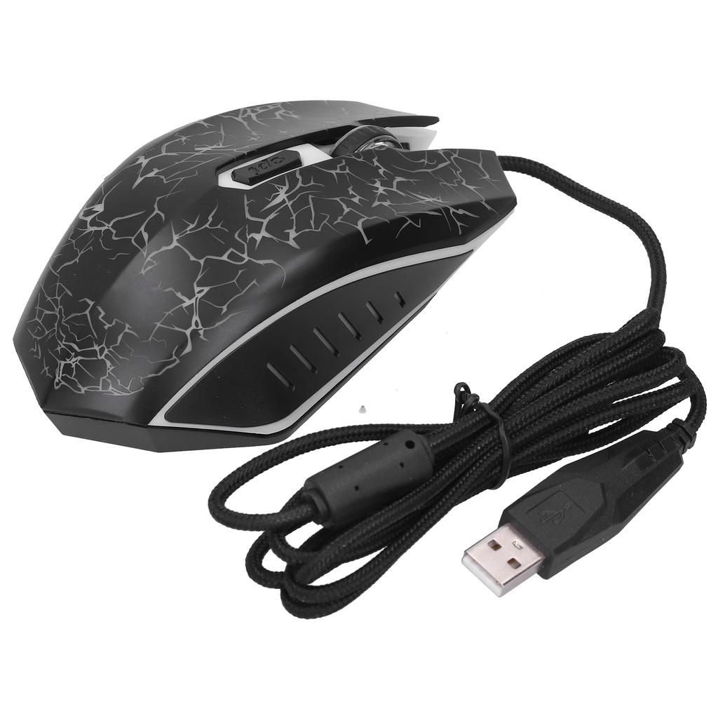 Mouse Wired Colorful Glowing Gaming USB Ultra Accuracy Internet Computer Accessories(Black )