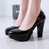 Women's Plus Size High Heels Simple Shoes Casual Pointed Toe Thick Heel Work Single Shoes Solid Color 34-42