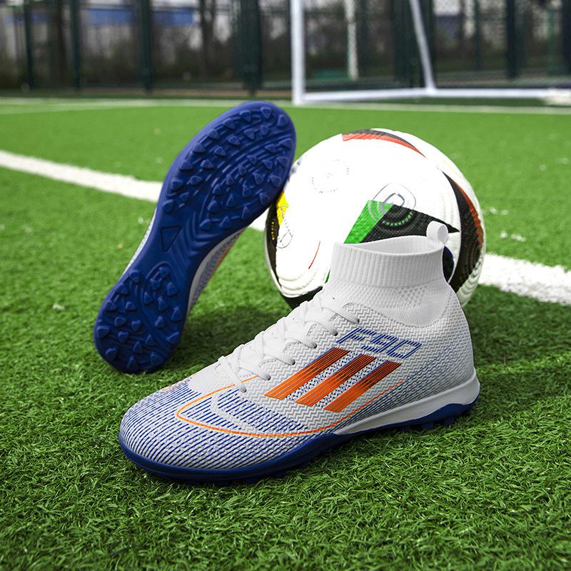 Spot High-top Football Shoes Men's and Women's Soccer Shoes Long Nail Sneakers Broken Nail Football Training Shoes