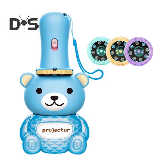 

Детский игрушечный проекционный фонарик с 24 узорами в форме медведя для раннего обучения, обучающая интерактивная игрушка в подарок, игры с тенью от руки, фонарик для детей синий