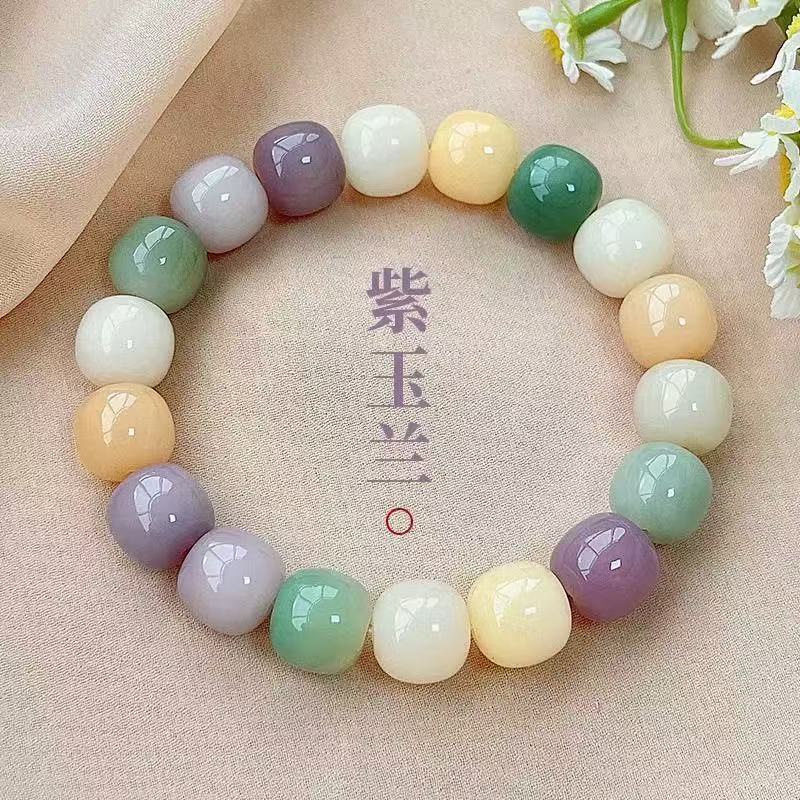 Bow Zircon Crystal Beaded Glass Bracelet New Chinese Retro Bracelet Fashion Versatile High Sense Jewelry Women