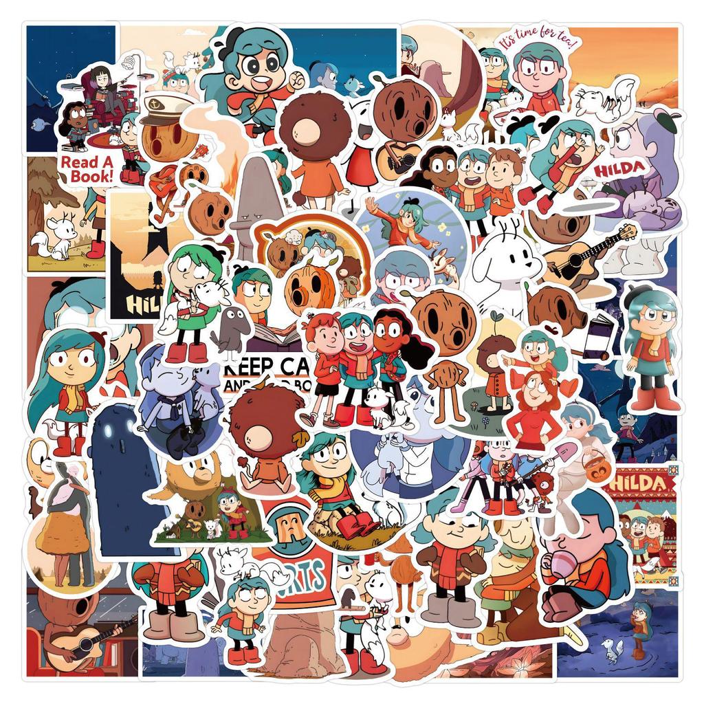 110 Hilda Graffiti Stickers Pack - DIY Decor for Skateboards, Guitars, Bicycles, Waterproof and Personalized Design