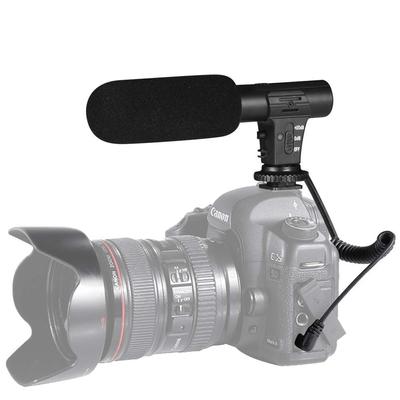External Camera Microphone SLR Unidirectional Condenser Microphone Recording Sensitivity Switching Windshield Plug D-SLR 3.5mm PR-MIC-05