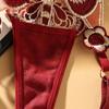 Solid Color Thong Butterfly Pattern Embroidery Underpant Sexy Underwear Women Panties Lingerie