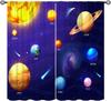 Solar System Window Curtains, Outer Space Space Astronaut Galaxy Window Treatments for Kids Boys Girls Bedroom Living Room