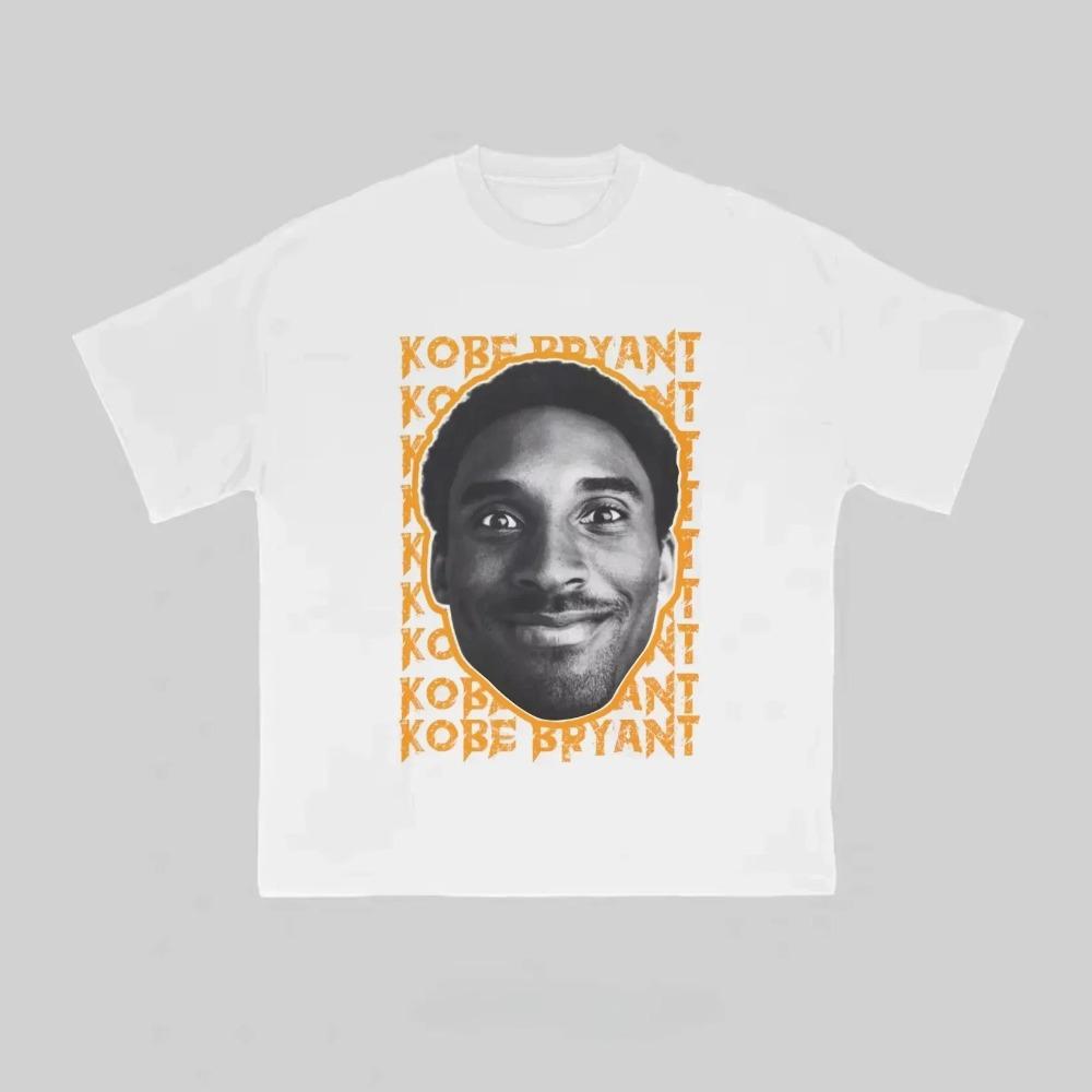 Kobe Bryant Portrait T-Shirt, Black & White Signature Graphic Tee, Basketball Legend Merch, Soft Unisex Casual Top, Ideal Gift for Fans
