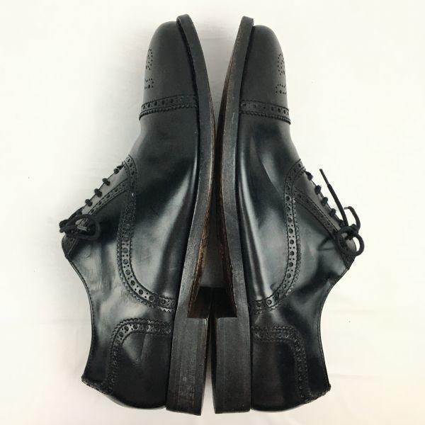 LOTTUSSE Premium Semi-Brogue Cap Toe Business Shoes Black Size 10 (Approx. 28.5cm) Men's(USED)