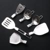 Portable 304 Stainless Steel Folding Spatula and Slotted Spoon Set for Outdoor Cooking and Camping