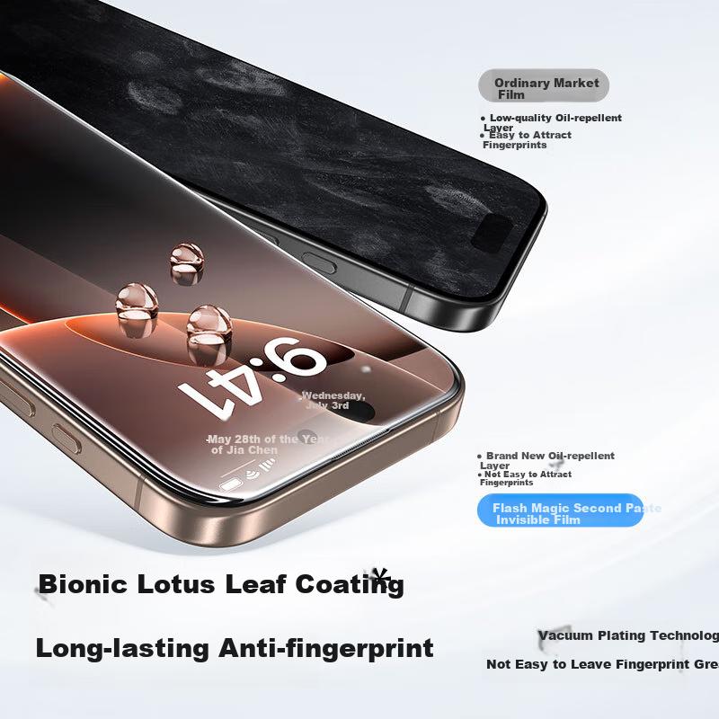 Screen Protector for Apple IPhone 16/15, Anti-Peeping Tempered Glass Film, Dust-Proof, Shatterproof, Anti-Fingerprint, Full Coveragen Protection Film