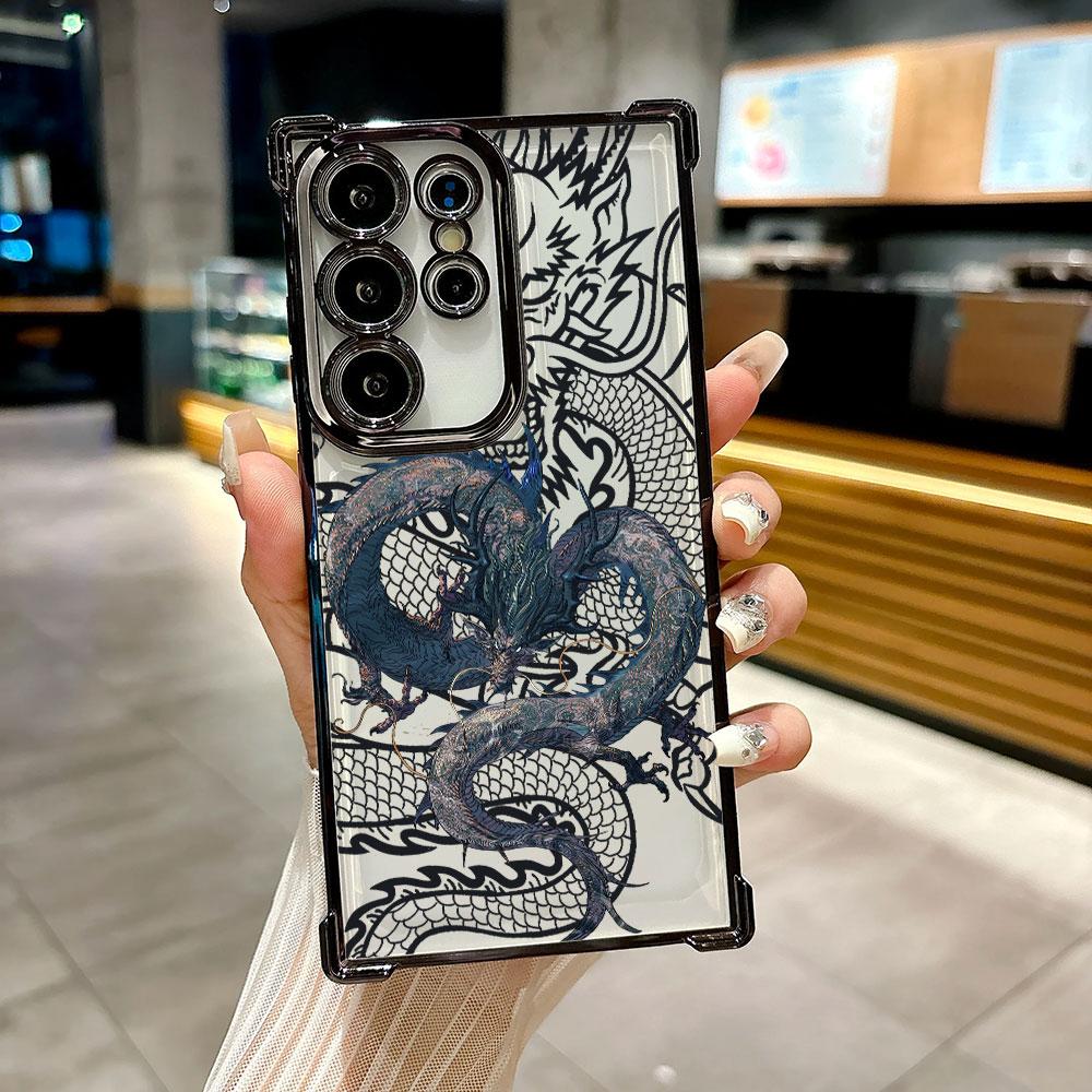 Coque For Galaxy S26 Ultra Fashion Dragon God Phone Case For Samsung S26 S25 S24 S23 S21 Ultra S20 FE S25 Plus 5G Silicone Cover