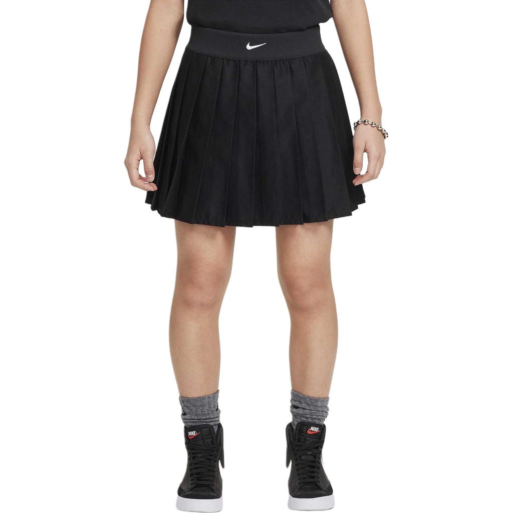 Nike Sportswear Woven Comfortable Casual Dress Kids Dresses Black White FZ5565-010