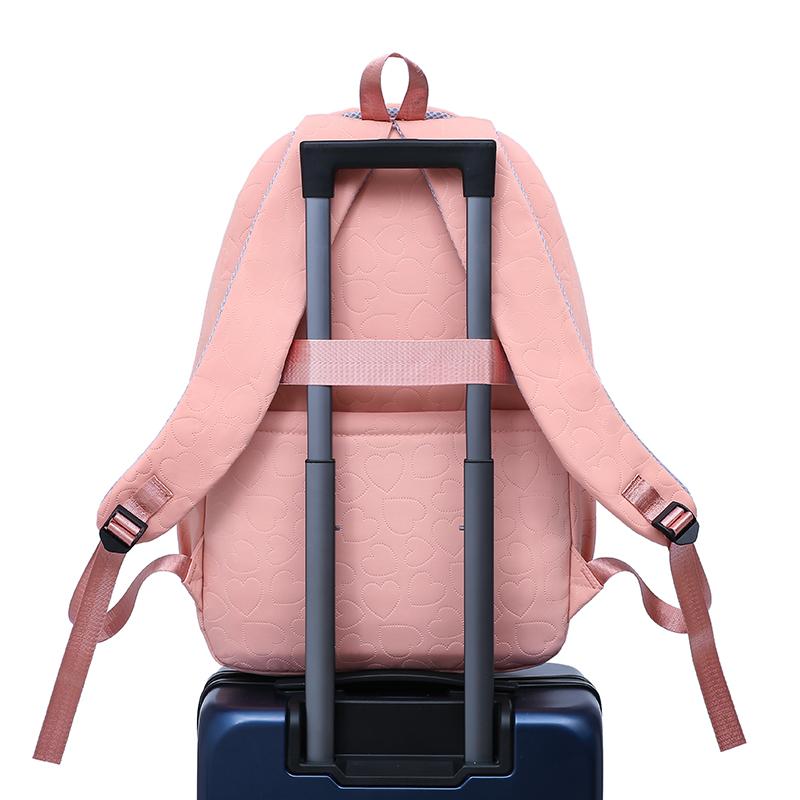 Student Schoolbag Large Capacity Female Backpack Solid Color Travel Backpack